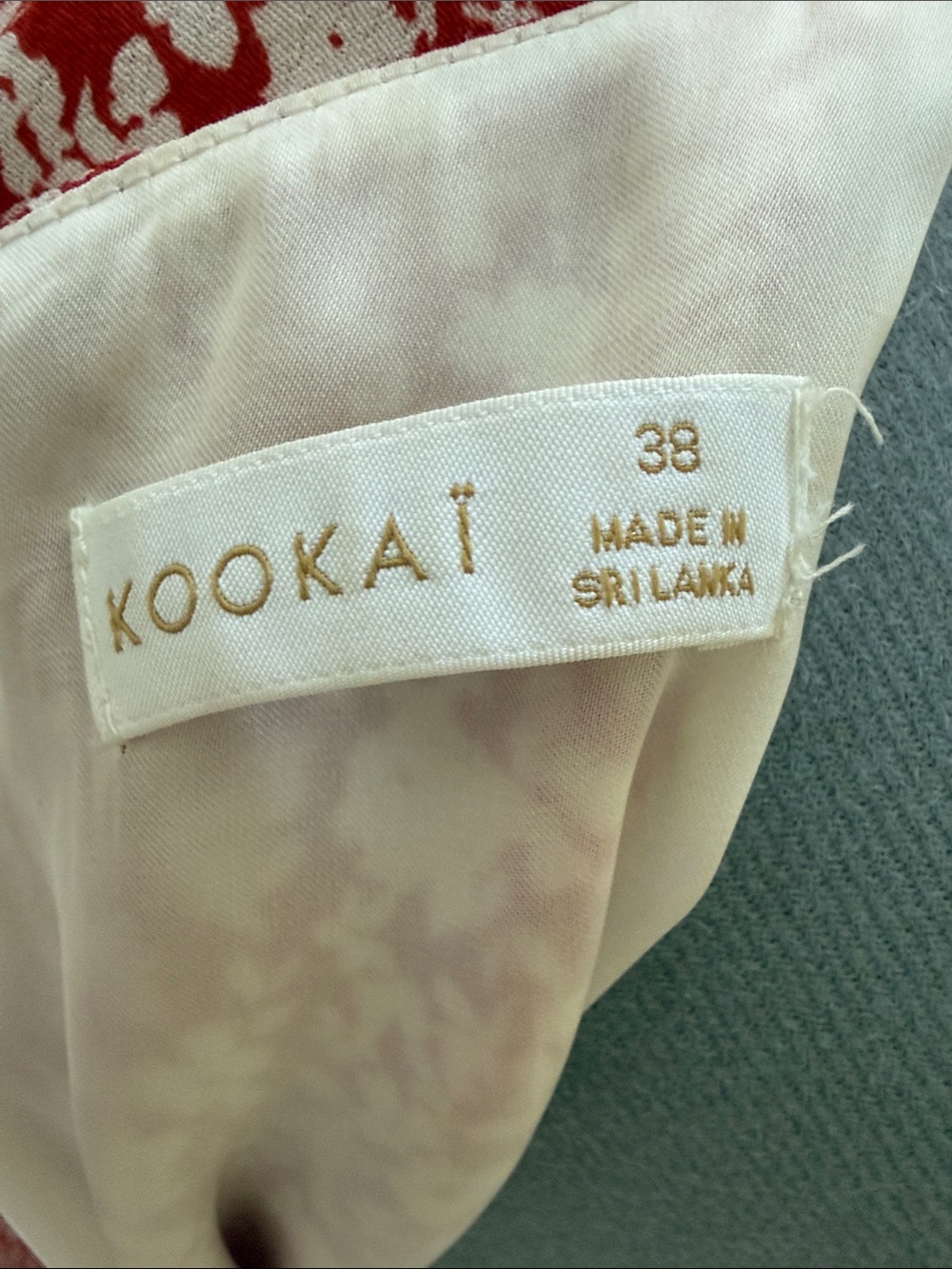 Kookai Red and White Floral V-Neck Ruffle Mini Dress - Picture 3 of 4